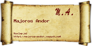 Majoros Andor névjegykártya